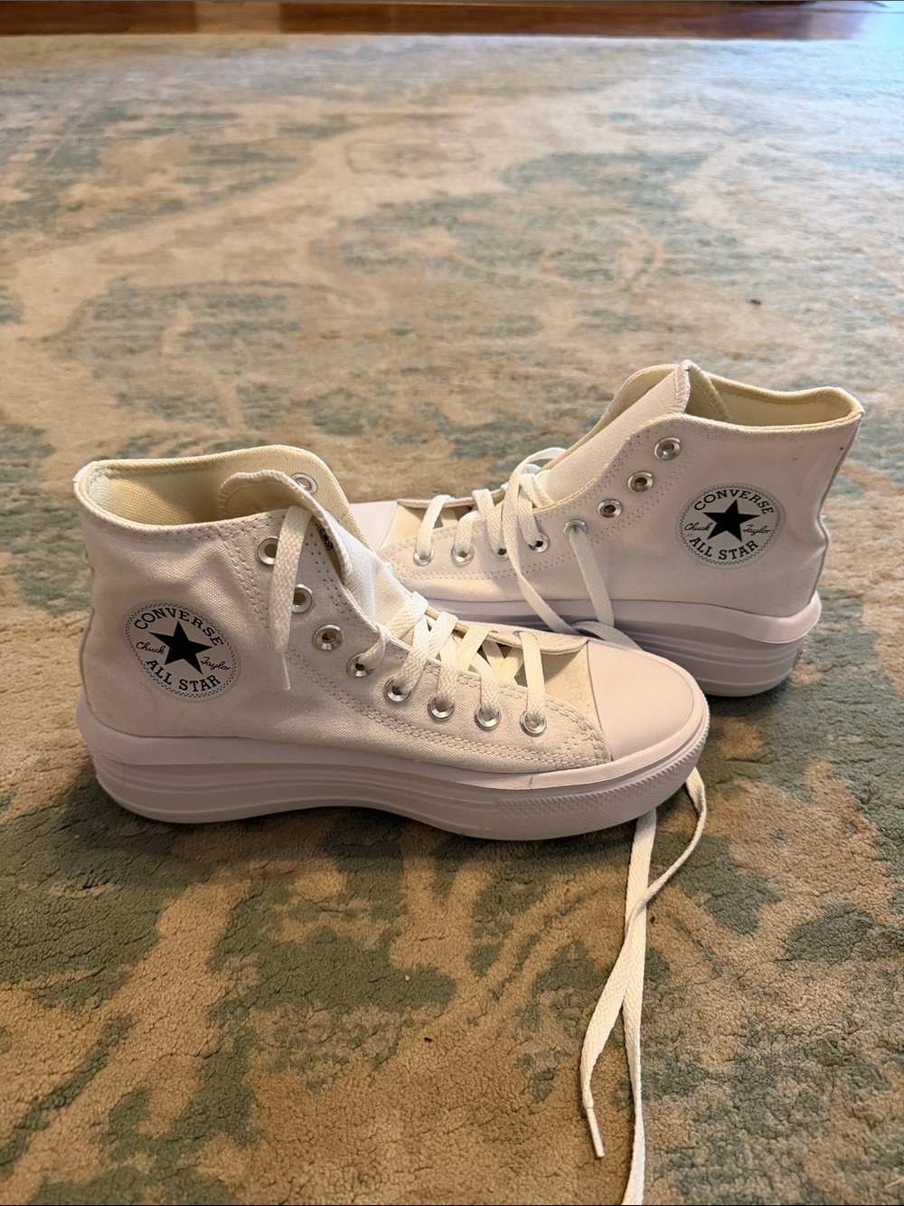 Converse White High-Top Platform Chuck Taylor All Star Sneakers